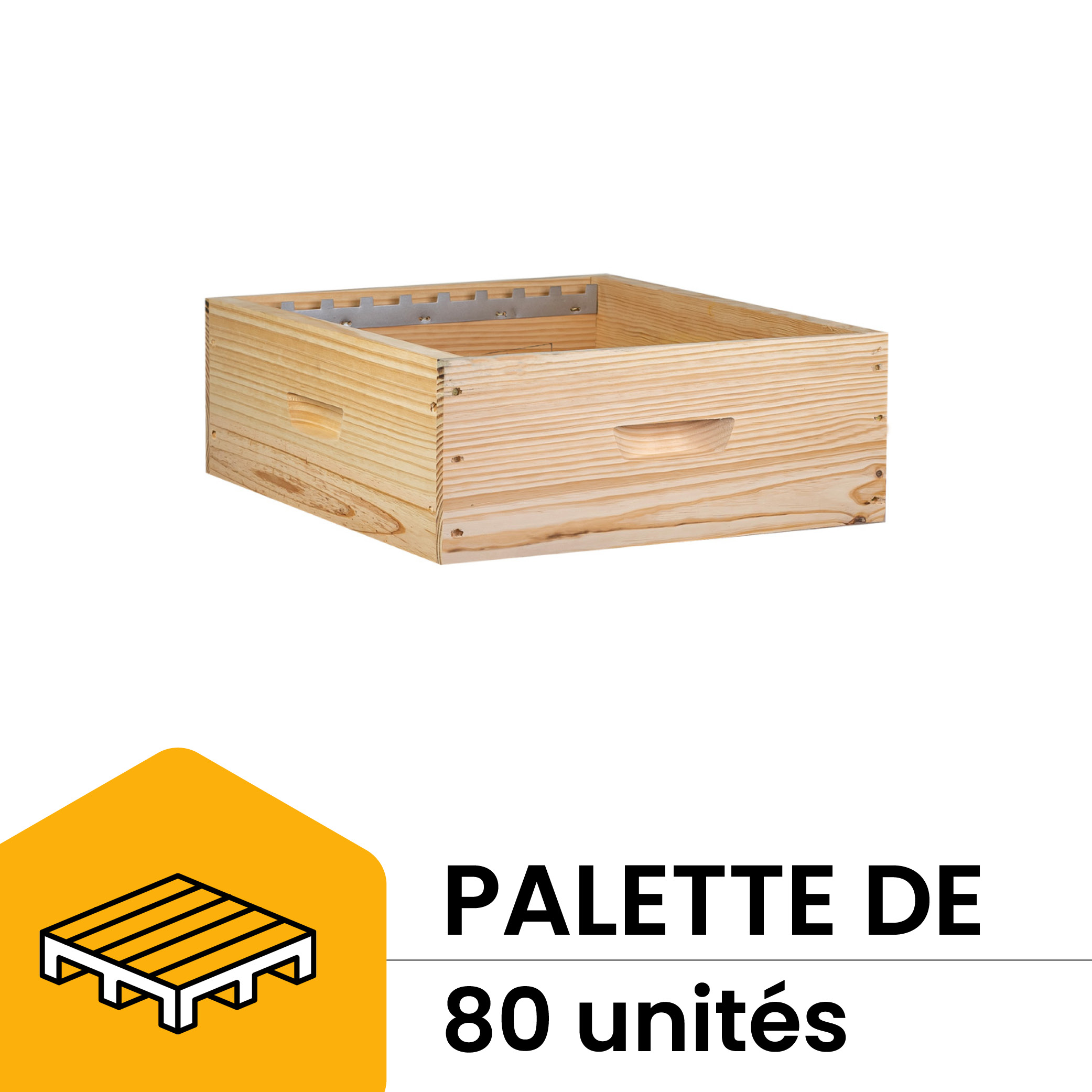 Palette de 80 hausses à tenons en pin maritime avec crémaillères