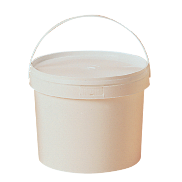 Seau plastique blanc avec couvercle - 5 kg