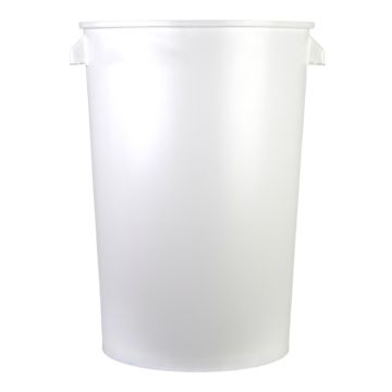 Seau plastique blanc avec couvercle - 80 kg