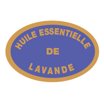 Etiquette adhésive ovale "Essence lavande" la boîte de 1 000