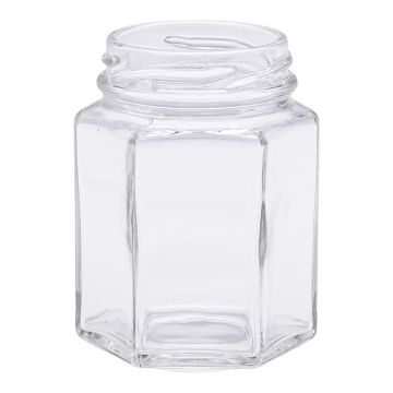 Pot en verre hexagonal 125g (110ml) TO48