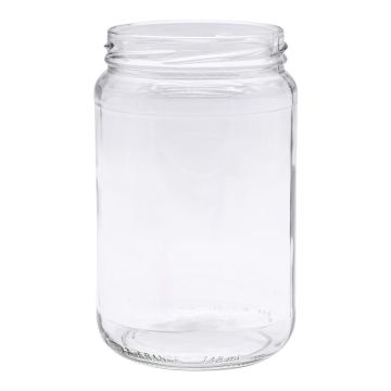 Pot en verre cylindrique 500g (385ml) TO63