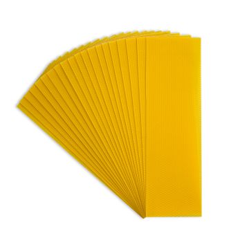 Dadant hausse -20 feuilles (1 kg) de cire sélectionnée gaufrée - (130 X 410 mm)