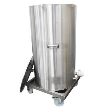 Cuve de fonte pour cire sur roulettes en inox - 400 L