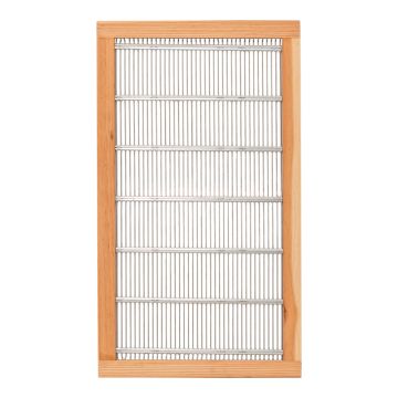 Grille à reine métallique avec encadrement bois pour ruchette 6 cadres - 285 x 500 mm