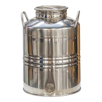 Fût alimentaire inox pour huile d'olive et vin - 10 L