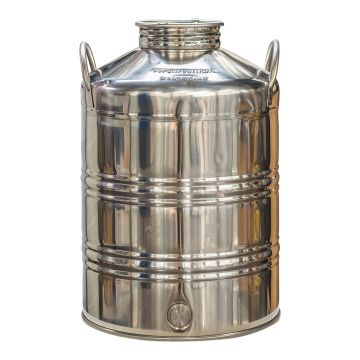 Fût alimentaire inox pour huile d'olive et vin - 25 L