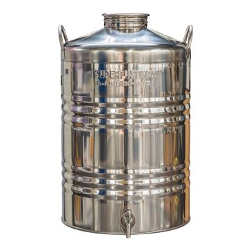 Fût alimentaire inox pour huile d'olive et vin - 50 L