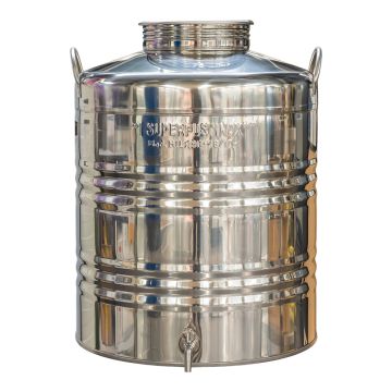 Fût alimentaire inox pour huile d'olive et vin - 75 L