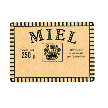 1500 étiquettes personnalisables (modèle rustique) "Miel 250 g" - 53 x 38 mm