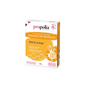 Gommes de propolis au parfum miel et orange - Propolia - 45 g