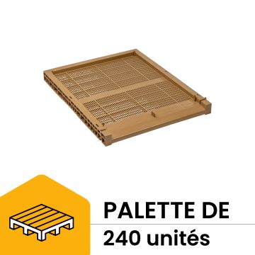 Palette de 240 plateaux de ruche 10 cadres anti-varroa - en plastique - Nicot