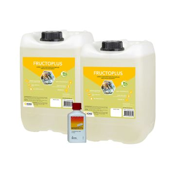 2 bidons de sirop de nourrissement Fructoplus 14kg et 1 flacon Nozevit+ 50 ml