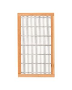 Grille à reine métallique avec encadrement bois pour ruchette 6 cadres - 285 x 500 mm