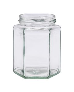 Pot en verre hexagonal 375g (283ml) TO63