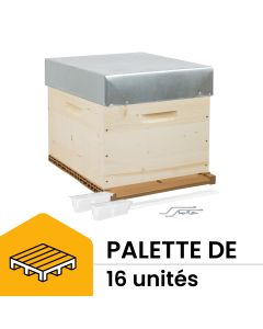 Palette de 16 ruches mi-bois Dadant 10 cadres (sans cadres et hausse) - Éco+