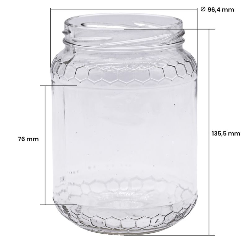 Pots en verre : Pot en verre cylindrique 250g (212ml) TO63 - Icko