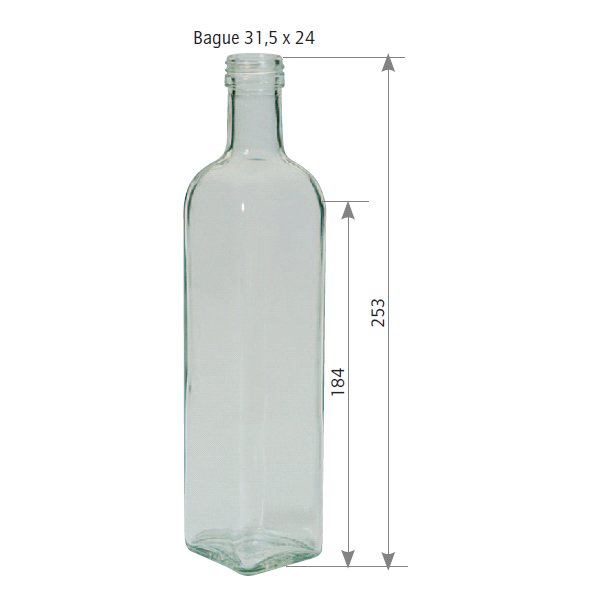 Bouteilles en verre : Bouteille Dorica en verre 500ml - Icko